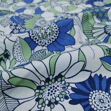 Load image into Gallery viewer, 100% Cotton Poplin, 70s Floral, Blue - 1/4 metre