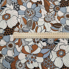 Load image into Gallery viewer, 100% Cotton Poplin, 70s Floral, Brown - 1/4 metre