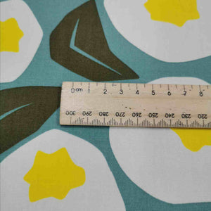 100% Cotton Poplin, Retro Fruit, Green - 1/4 metre