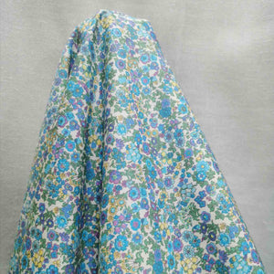 100% Cotton Poplin, Libby Floral, Blue  - 1/4 metre