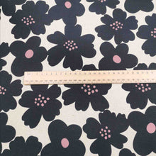 Load image into Gallery viewer, Kokka Linen Cotton, Hana 2, Black - 1/4 metre