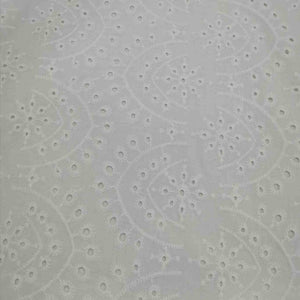 100% Cotton Embroidery Double Border, Winnie in White - 1/4 metre