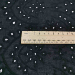 100% Cotton Embroidery Double Border, Winnie in Black - 1/4 metre