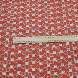 100% Cotton Embroidery, Taylor in Coral - 1/4 metre