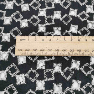 100% Cotton Embroidery, Taylor in Black - 1/4 metre
