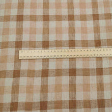 Load image into Gallery viewer, 100% Linen, Henderson Check, Brown - 1/4metre
