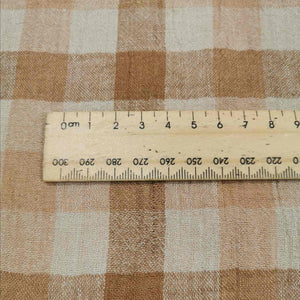 100% Linen, Henderson Check, Brown - 1/4metre