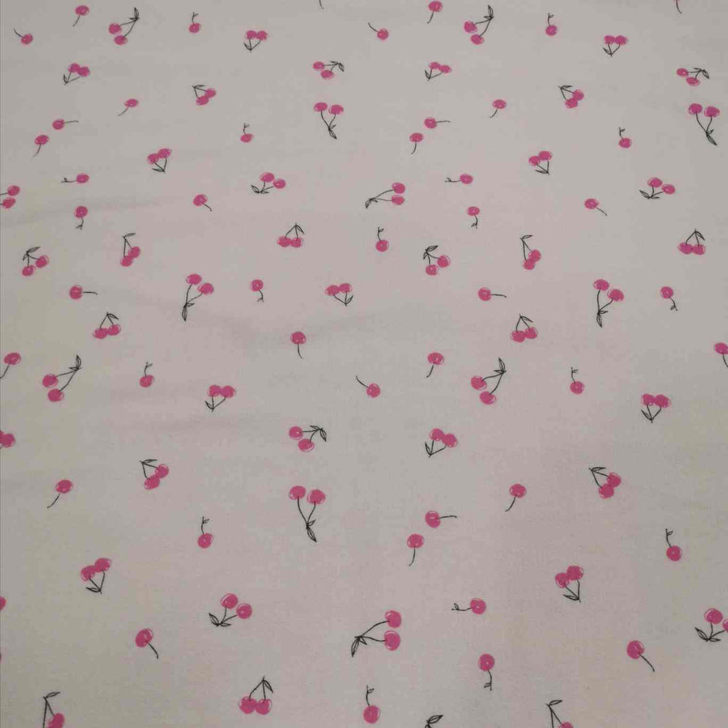 100% Brushed Cotton Flannelette, Cherry-ish You Delicate - 1/4 metre