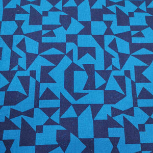 Echino Kokka Linen Cotton Canvas, Patch In Blue - 1/4 metre