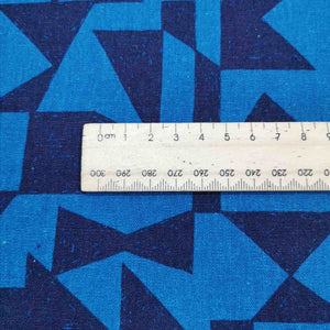 Echino Kokka Linen Cotton Canvas, Patch In Blue - 1/4 metre