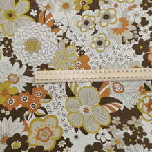 Load image into Gallery viewer, Kokka Linen Cotton, Knap Floral in Brown - 1/4 metre