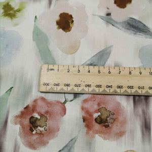 100% Cotton Lawn, Soft Blooms - 1/4metre