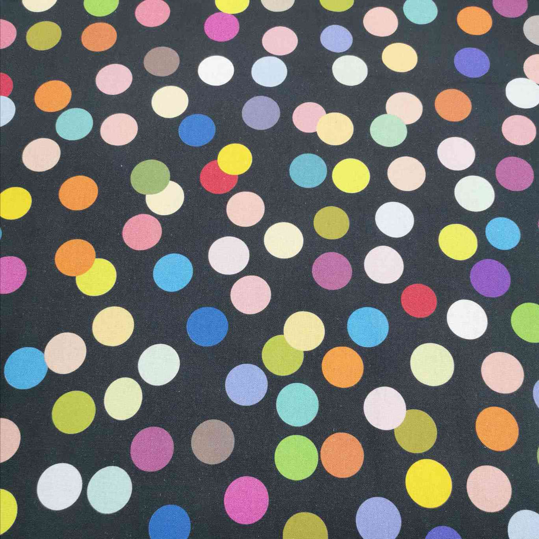 Linen Cotton, Party, Dots - 1/4metre