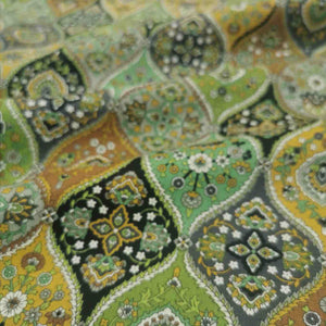 100% Cotton by Kokka, Ogee in Green - 1/4 metre