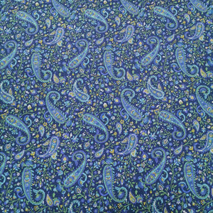 100% Cotton by Kokka, Paisley in Blue - 1/4 metre