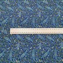 Load image into Gallery viewer, 100% Cotton by Kokka, Paisley in Blue - 1/4 metre