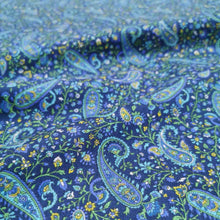 Load image into Gallery viewer, 100% Cotton by Kokka, Paisley in Blue - 1/4 metre