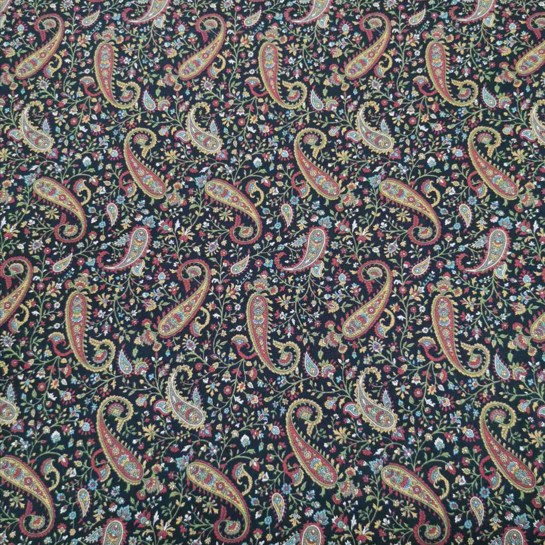 100% Cotton by Kokka, Paisley in Black - 1/4 metre