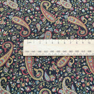 100% Cotton by Kokka, Paisley in Black - 1/4 metre