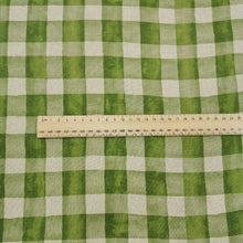 Load image into Gallery viewer, Kokka Linen Cotton Twill, Watercolour Gingham in Green - 1/4 metre