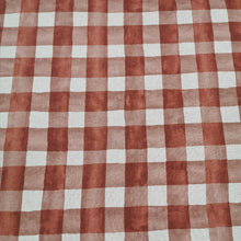 Load image into Gallery viewer, Kokka Linen Cotton Twill, Watercolour Gingham in Rust - 1/4 metre