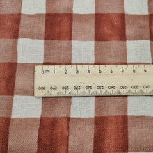Load image into Gallery viewer, Kokka Linen Cotton Twill, Watercolour Gingham in Rust - 1/4 metre