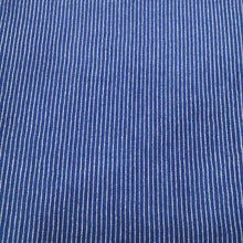 Load image into Gallery viewer, Pierre Linen Rayon Stripe, Denim Blue - $44 per metre ($11.00 - 1/4 metre)