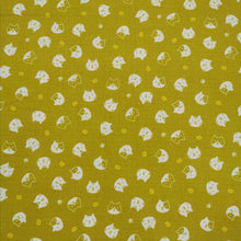 Load image into Gallery viewer, 100% Cotton Dobby, Chartreuse Cats - $32 per metre ($8.00 - 1/4 metre)