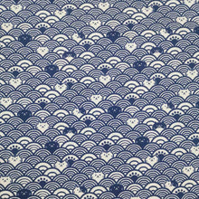 Load image into Gallery viewer, 100% Cotton Dobby, Incognito Cats in Navy - $32 per metre ($8.00 - 1/4 metre)