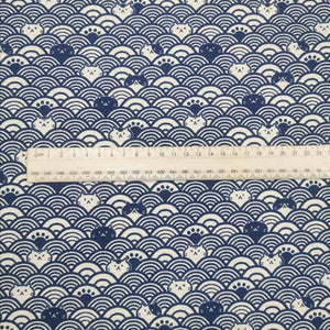 100% Cotton Dobby, Incognito Cats in Navy - $32 per metre ($8.00 - 1/4 metre)