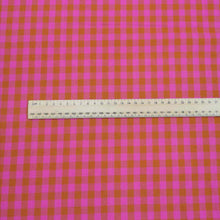 Load image into Gallery viewer, 100% Cotton Poplin, Gingham, Pink and Rust -  $36 per metre ($9.00 - 1/4 metre)