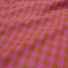 Load image into Gallery viewer, 100% Cotton Poplin, Gingham, Pink and Rust -  $36 per metre ($9.00 - 1/4 metre)