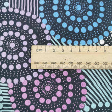 Load image into Gallery viewer, 100% Cotton, Saltwater Dreamtime, Blue - $30 per metre ($7.50 - 1/4 metre)