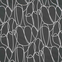 Load image into Gallery viewer, Klee is a stunning pure cotton with continuous, large scale, line drawings. White lines on a black background, available at Minerva&#39;s Bower