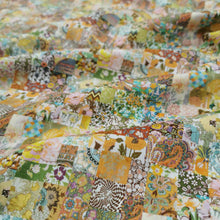 Load image into Gallery viewer, Flat lay of Liberty cotton tana lawn, archive patchwork C, part of the 150 Anniversary Collection. Available at Minerva&#39;s Bower. Fabric draped to show how it handles