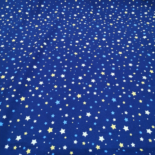 100% Cotton Poplin, Stars, Navy- 1/4 metre