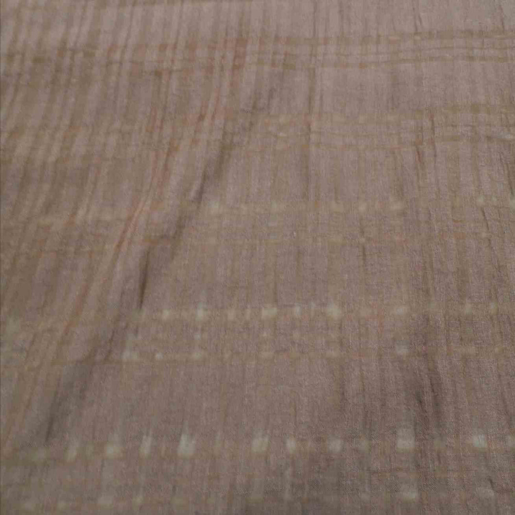 Linen Cotton Blend, Self Check, Chocolate - 1/4 metre