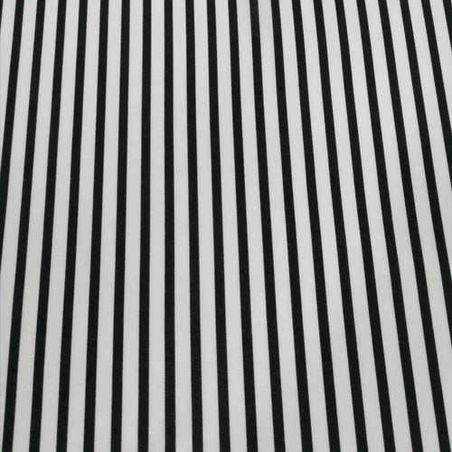 100% Silk Stripe, Black and White - 1/4 metre