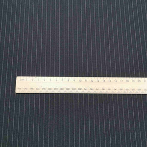 Australian Horatio Wool Suiting, Black Pinstripe - 1/4 metre