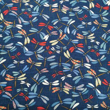 Load image into Gallery viewer, Kurenai 100% Cotton Coloured Dragonflies - 1/4 metre