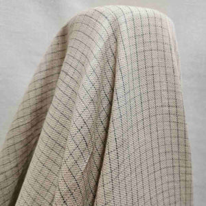 Linen Cotton Blend, Grid, Stone - 1/4metre