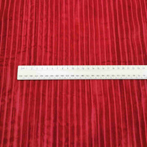 Italian 100% Cotton Crushed Velvet Rib, Red - 1/4 metre