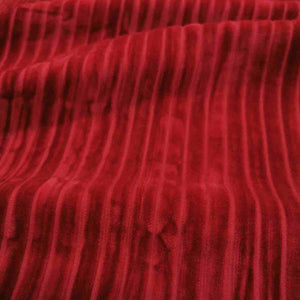 Italian 100% Cotton Crushed Velvet Rib, Red - 1/4 metre