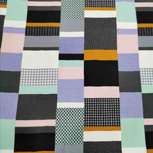 Load image into Gallery viewer, Cotton Oxford, Striped Patchwork, Black - 1/4 metre