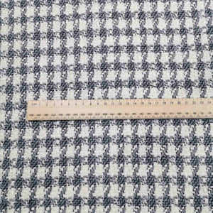 Wool Boucle, Silver Check - 1/4 metre