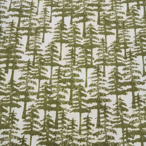 100% Cotton Flannelette, Winter Forest, Green - 1/4 metre