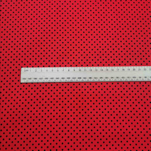 100% Cotton Poplin, Small Polka Dot, Red - 1/4 metre