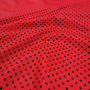 100% Cotton Poplin, Small Polka Dot, Red - 1/4 metre