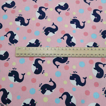 Load image into Gallery viewer, 100% Cotton Poplin, Narwhal, Candy Pink- 1/4 metre