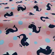Load image into Gallery viewer, 100% Cotton Poplin, Narwhal, Candy Pink- 1/4 metre